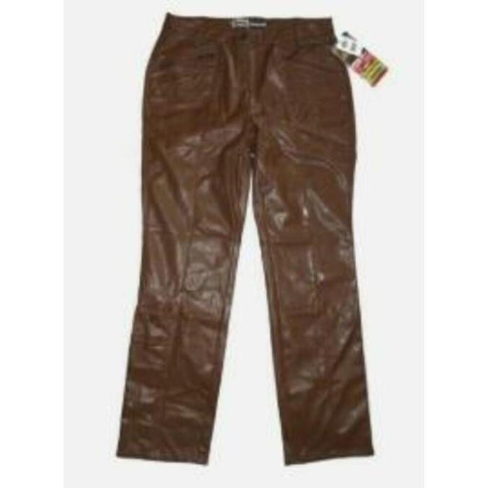 Jamie Sadock Women's Brown Faux Leather Pants Size 10 NWT